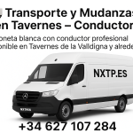 Furgoneta blanca NXTP.es para transporte y mudanzas en Tavernes de la Valldigna.