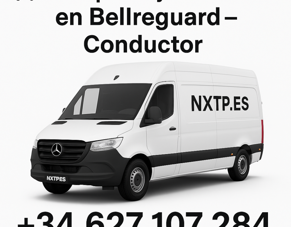Furgoneta blanca NXTP.es para transporte y mudanzas en Bellreguard.
