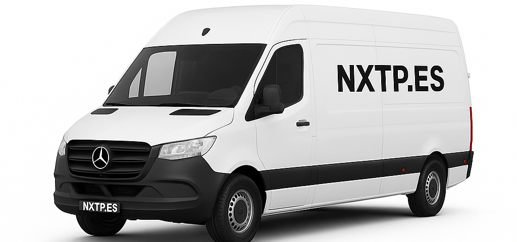 Furgoneta blanca NXTP.es para transporte y mudanzas en Piles.