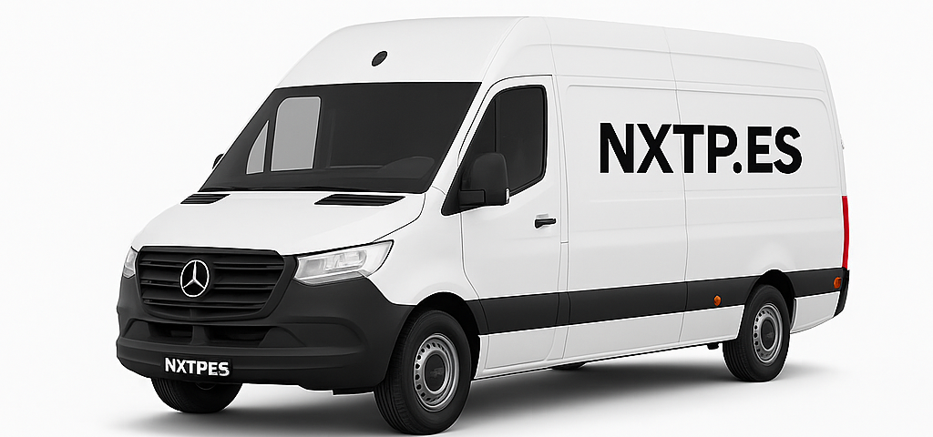 Furgoneta blanca NXTP.es para transporte y mudanzas en Miramar.