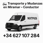 Furgoneta blanca NXTP.es para transporte y mudanzas en Miramar.
