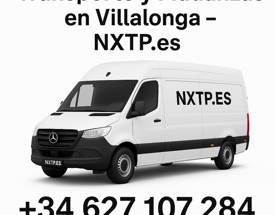 Furgoneta blanca NXTP.es para transporte y mudanzas en Villalonga.