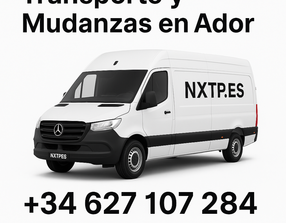 Furgoneta blanca NXTP.es para transporte y mudanzas en Ador.