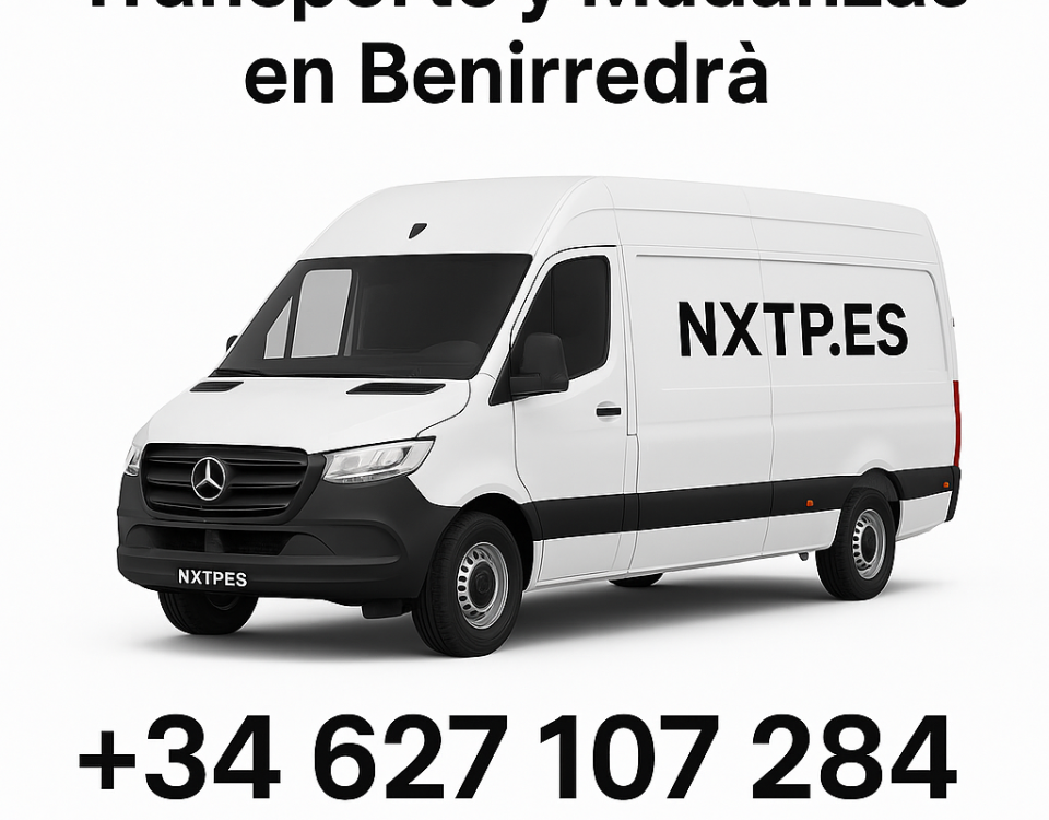 Furgoneta blanca NXTP.es para transporte y mudanzas en Benirredrà.