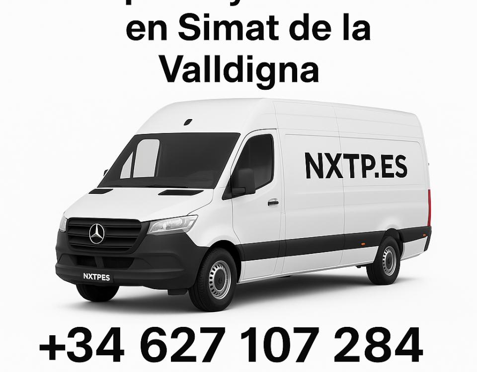 Furgoneta blanca NXTP.es para transporte y mudanzas en Simat de la Valldigna.