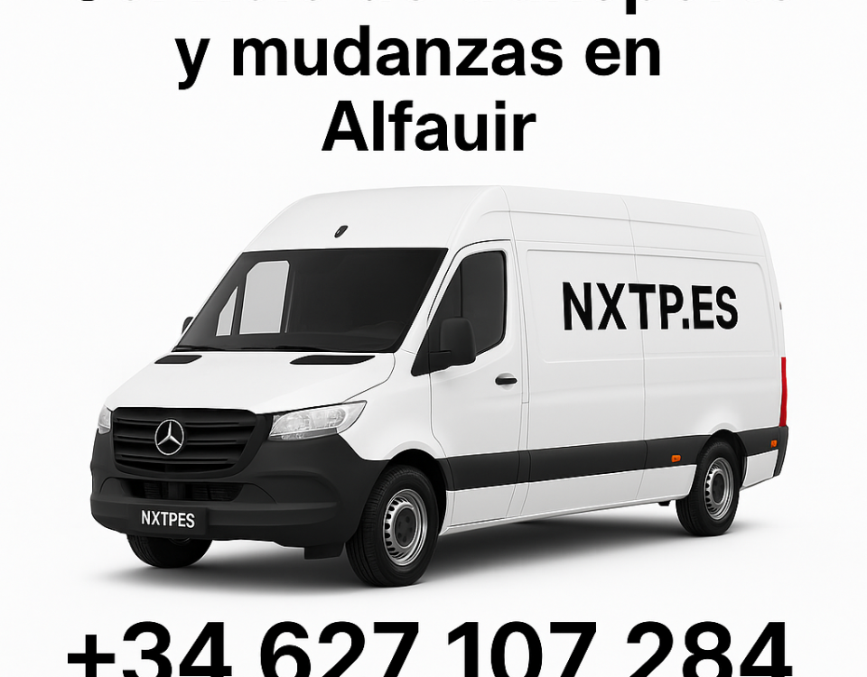 Furgoneta blanca NXTP.es para transporte y mudanzas en Alfauir.