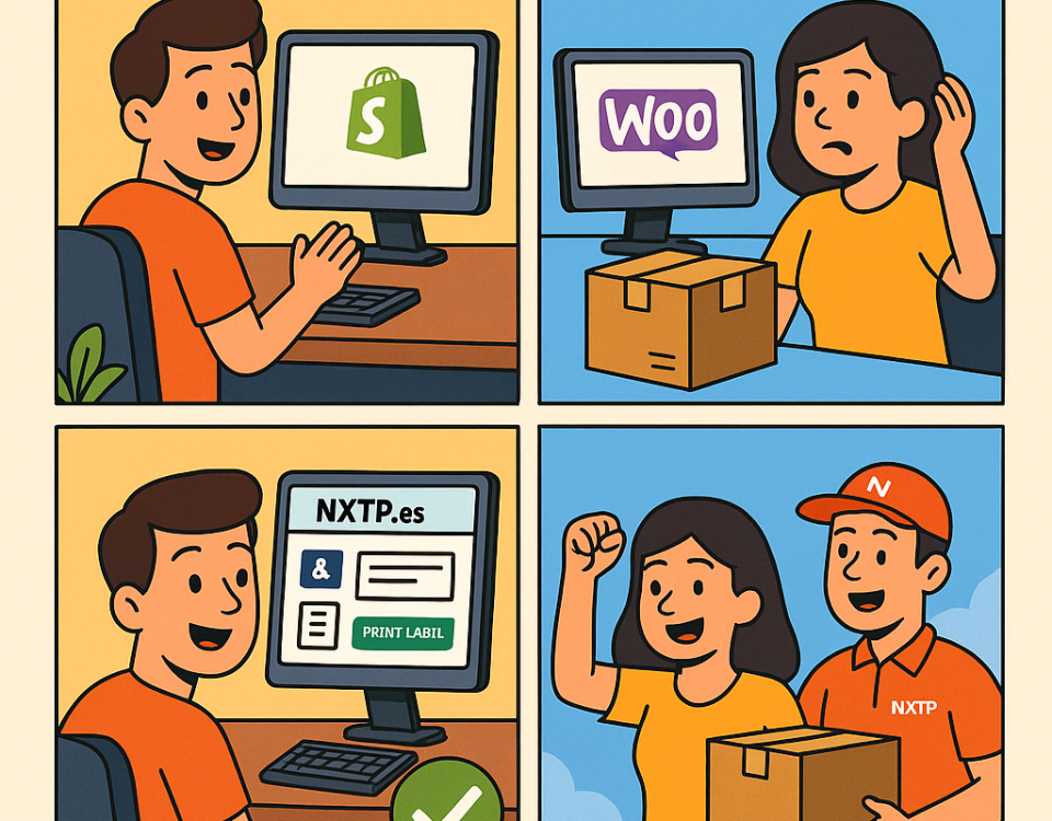 comparador envíos ecommerce con integración Shopify y WooCommerce mediante NXTP.es.