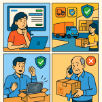 Ilustración cómic sobre comparador envíos con seguro incluido, NXTP.es