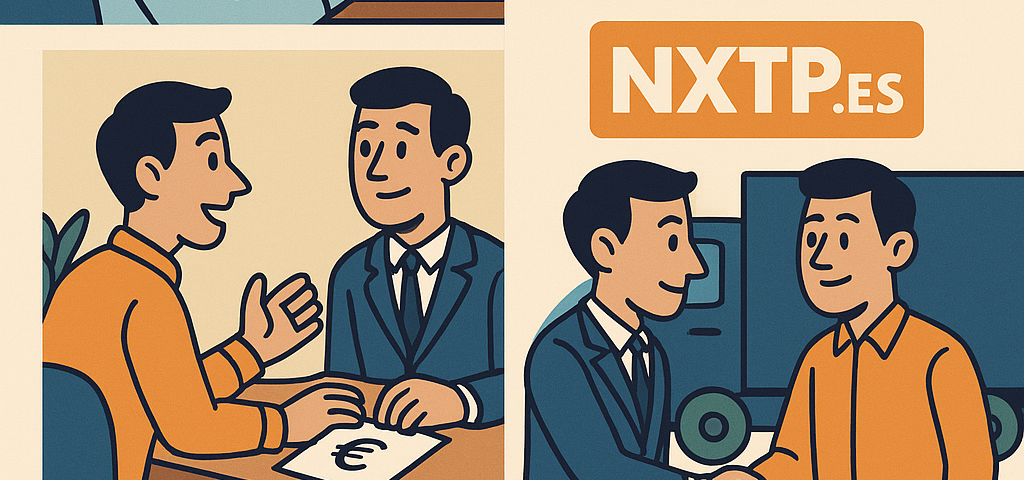 Ilustración cómic sobre cómo usar un comparador de envíos para negociar mejores tarifas con transportistas