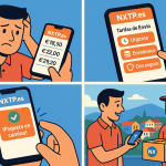 Ilustración cómic sobre gestión de envíos desde el móvil con NXTP.es